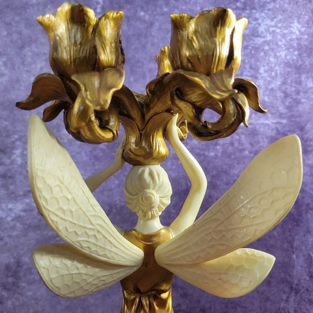 2 Veronese Fairy Holding Candlestick Holder 13‎ 1/8 Inches Tall